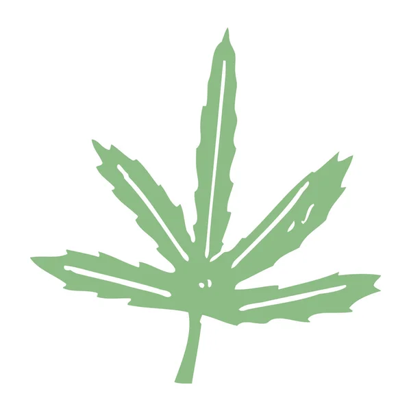 Çizgi Film Doodle Marihuana Yaprağı — Stok Vektör