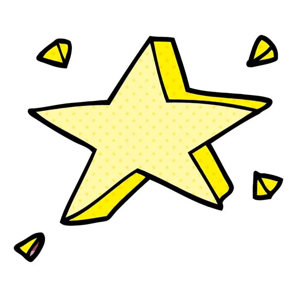 Desenho Animado Doodle Estrelas Amarelas — Vetor de Stock