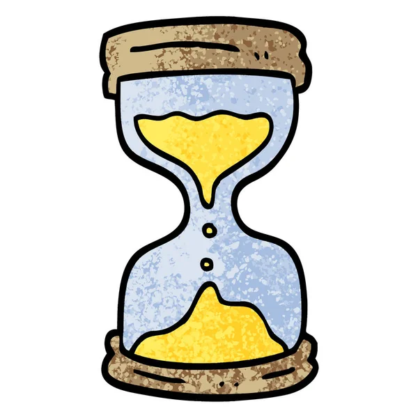 Grunge Texturierte Illustration Cartoon Sanduhr — Stockvektor