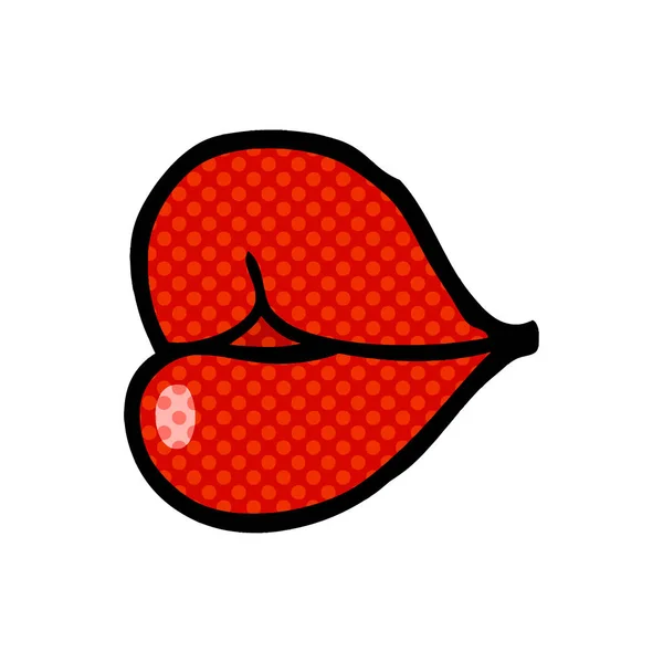 Cartoon Doodle Red Lips — Stock Vector