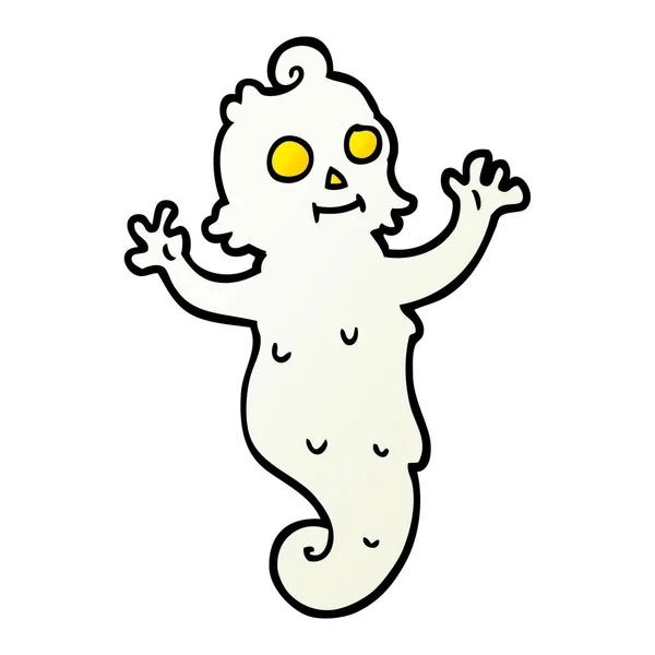 Vector Gradiente Ilustración Dibujos Animados Fantasma Espeluznante — Archivo Imágenes Vectoriales