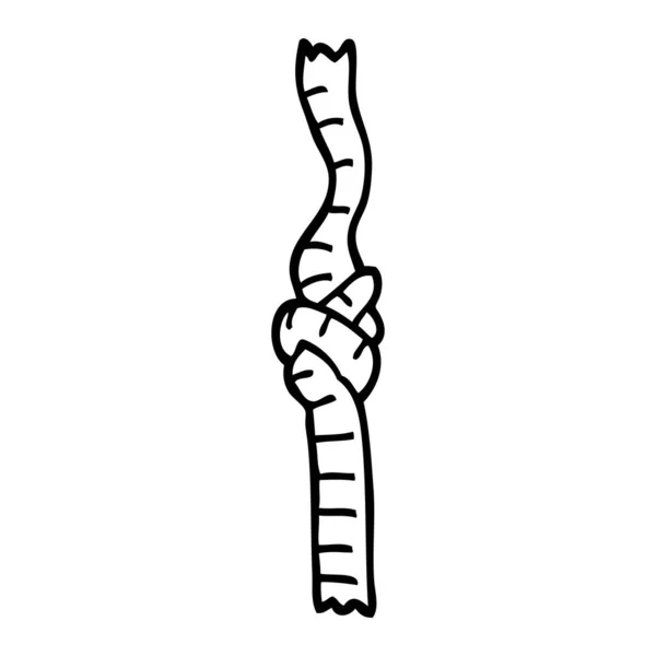 Schwarz Weißes Cartoon Geknüpftes Seil — Stockvektor