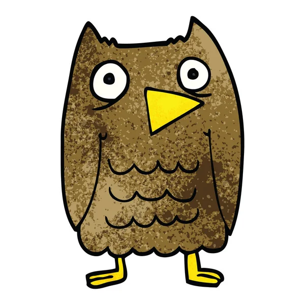 Funny Cartoon Doodle Owl — Stock Vector