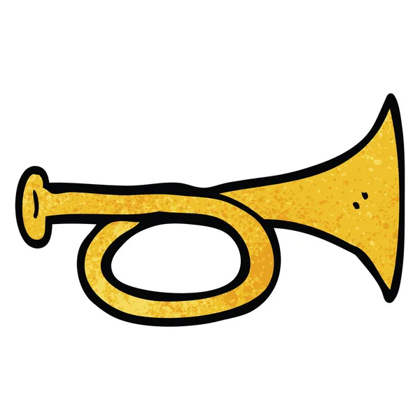 Cartoon Doodle Brass Horn — Stock Vector