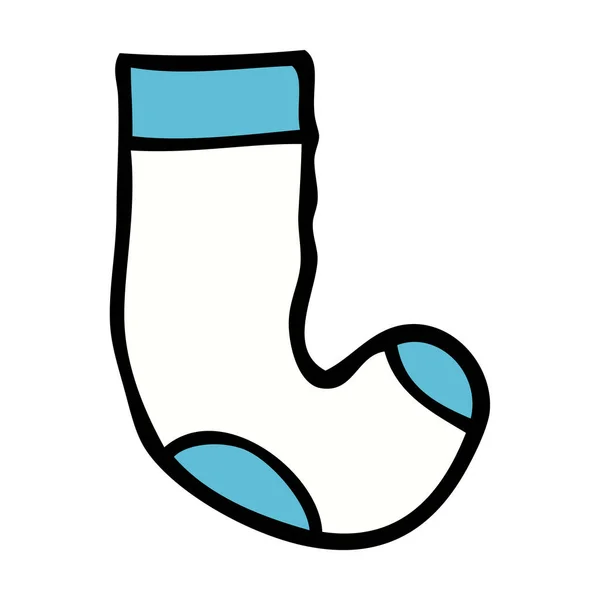 Cartoon Doodle Sock Ilustração Vetorial — Vetor de Stock
