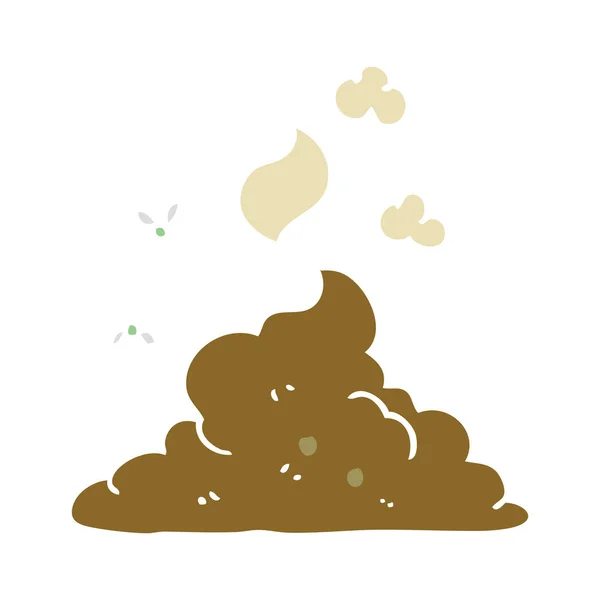 Flat Color Illustration Steaming Pile Poop — Stock Vector