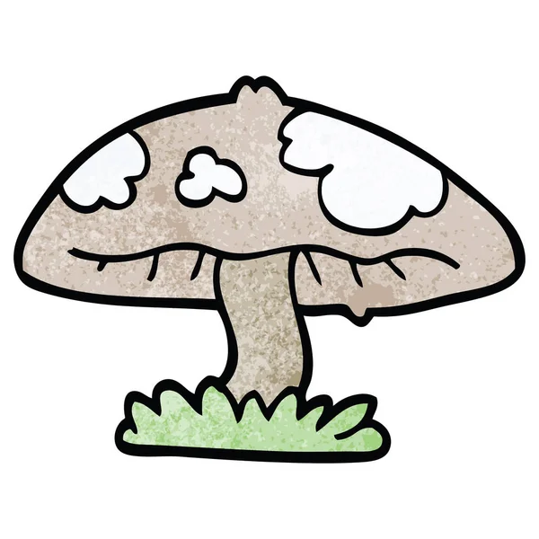 Cartoon Doodle Pilz Auf Weiß — Stockvektor