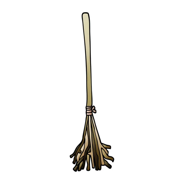 Kreskówka Doodle Magic Broom Laski — Wektor stockowy