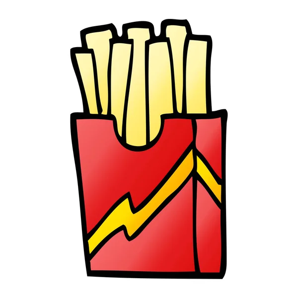 Cartoon Doodle Fastfood Frietjes — Stockvector