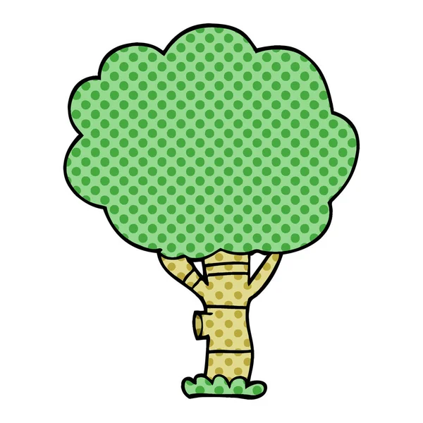 Dibujo Animado Garabato Árbol Vector Ilustración — Vector de stock