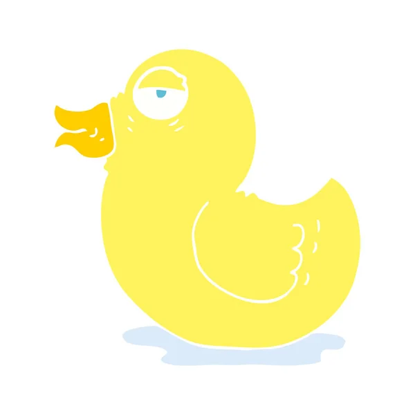 Flat Color Illustration Rubber Duck — Stock Vector
