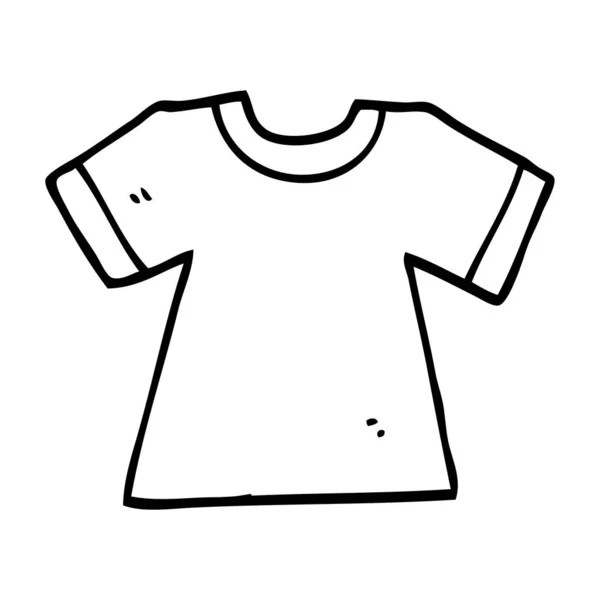 Line Drawing Cartoon Tee Shirt — Stock Vector