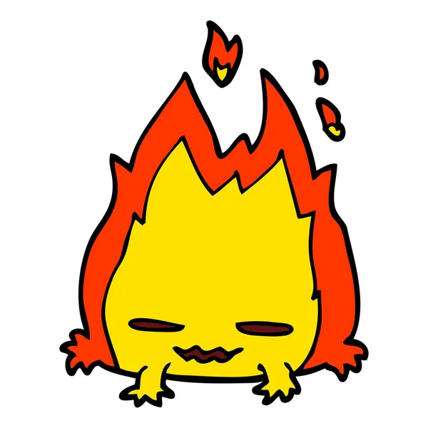 Cartoon Doodle Fire Demon — Stockvector