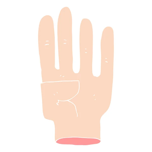 Flachfarbige Abbildung Der Hand — Stockvektor