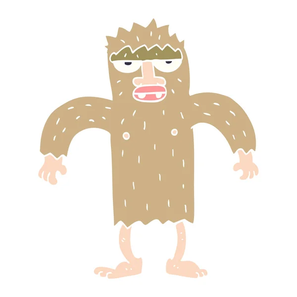 Dibujos Animados Garabato Bigfoot Criatura — Vector de stock