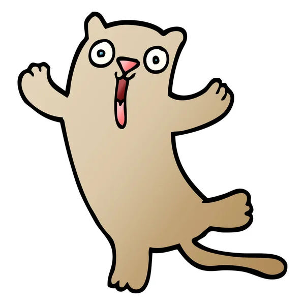 Vector Gradient Illustration Cartoon Happy Cat — Stock Vector