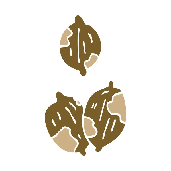 Doodle Nuts Desenhos Animados Conchas —  Vetores de Stock
