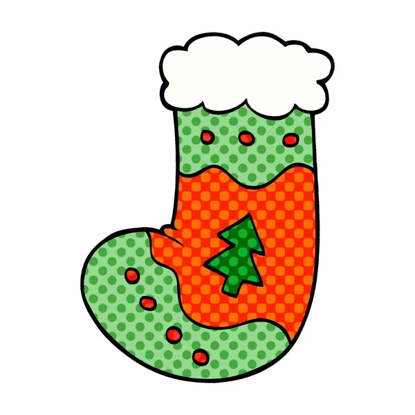 Cartoon Doodle Christmas Stocking — Stock Vector