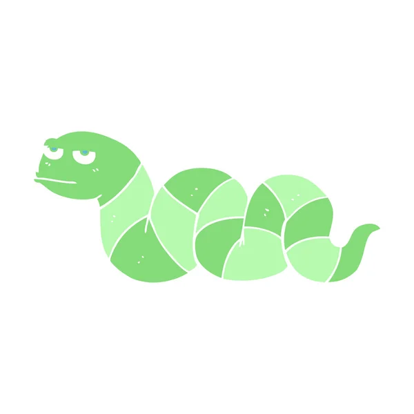 Illustration Couleur Plate Serpent Ennuyé — Image vectorielle