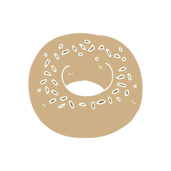 Donut Dibujos Animados Estilo Color Plano — Vector de stock