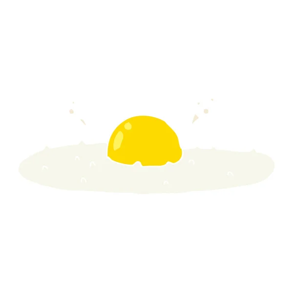 Flat Color Style Cartoon Fried Egg — Stock Vector