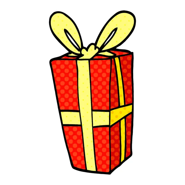 Tekenfilm Doodle Kerstcadeau — Stockvector