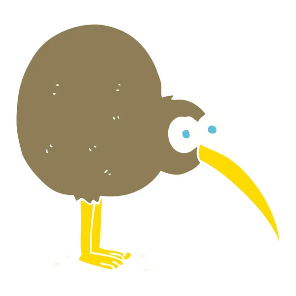 Platt Färg Illustration Kiwi — Stock vektor