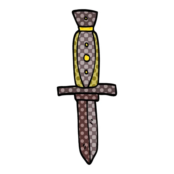 Cartoon Doodle Tätowierung Dolch Symbol — Stockvektor