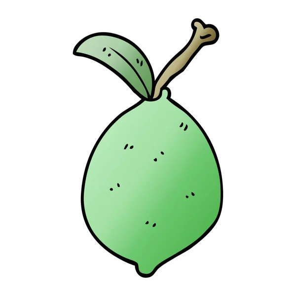 Dessin Animé Doodle Citron Vert Fruit — Image vectorielle