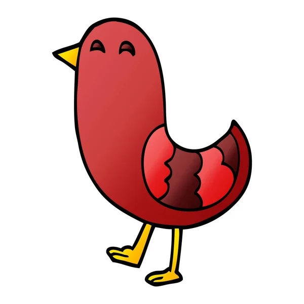 漫画落書き赤い鳥 — ストックベクタ