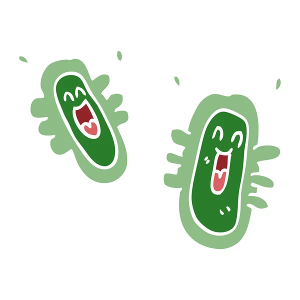 漫画の落書き幸せな細菌 — ストックベクタ