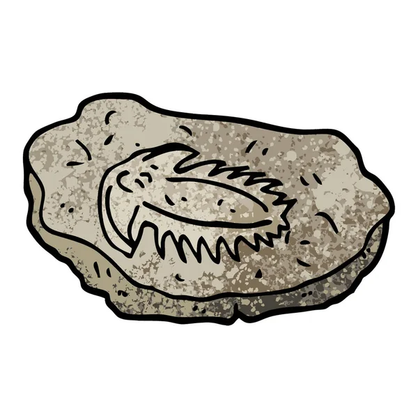 Grunge Textured Ilustración Dibujos Animados Antiguo Fósil — Vector de stock
