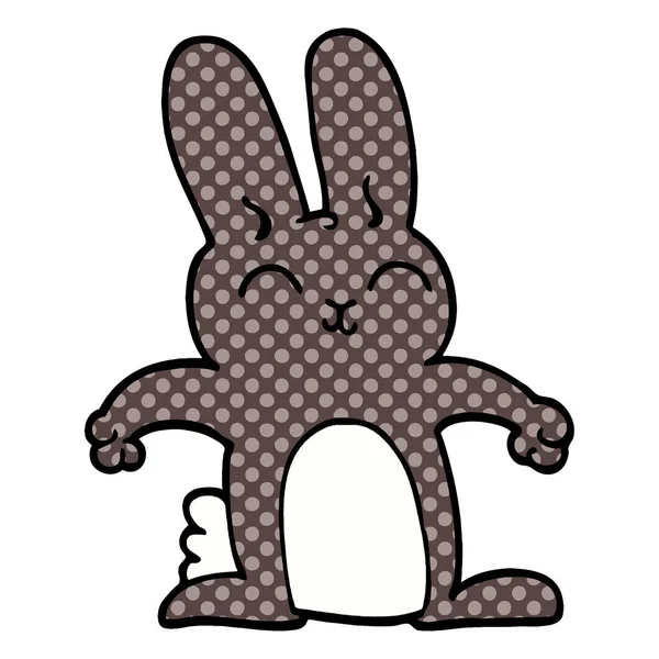 Dessin Animé Doodle Lapin Gris — Image vectorielle