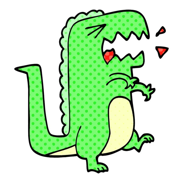 Doodle Desenhos Animados Rugindo Rex —  Vetores de Stock