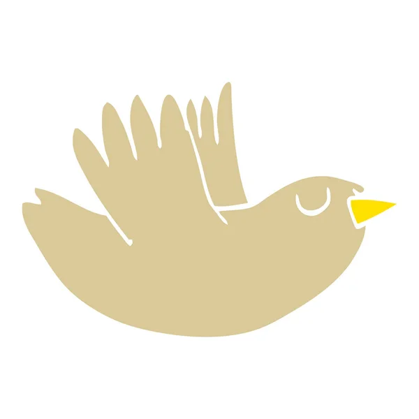 Illustrazione Colori Piatto Fumetto Uccello Volante — Vettoriale Stock