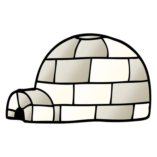 Dessin Animé Doodle Igloo Illustration Vectorielle — Image vectorielle