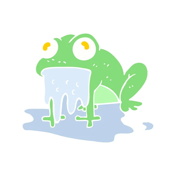 Flat Color Illustration Gross Little Frog — Stock Vector