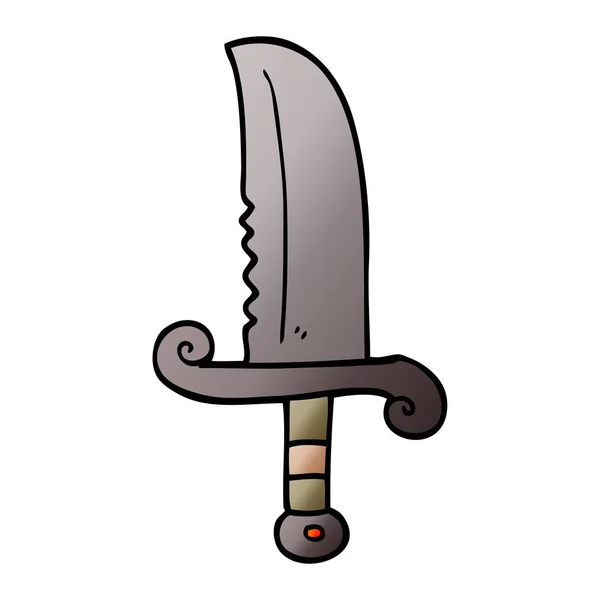 Caricatura Garabato Espada Joya — Vector de stock