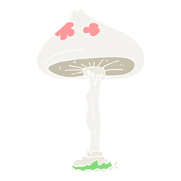 Flat Color Illustration Mushroom — Stock Vector