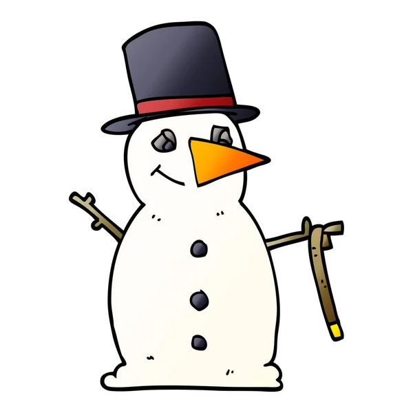 Cartoon Doodle Schneemann Vektorillustration — Stockvektor