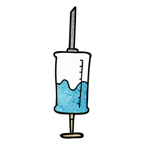 Cartoon Doodle Vaccin Injectie — Stockvector