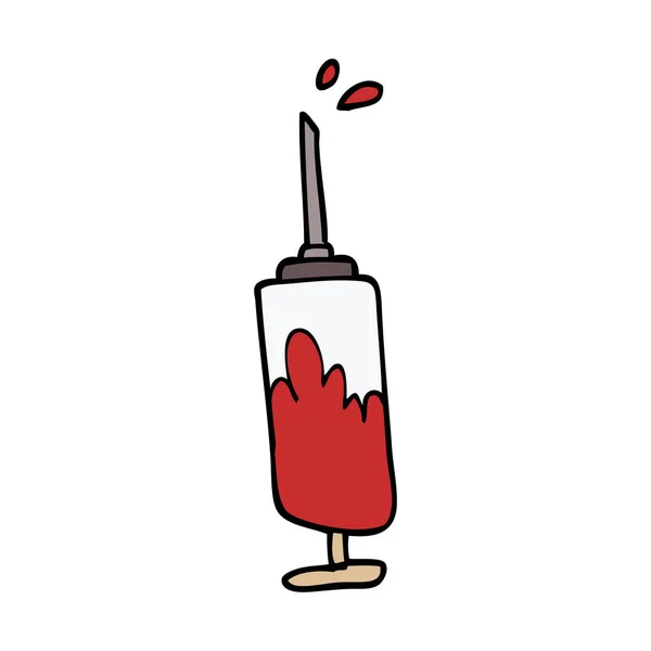 Cartoon Doodle Needle Full Blood — Stock Vector