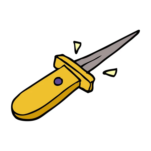Dessin Animé Doodle Film Couteau Claquement Ouvert — Image vectorielle