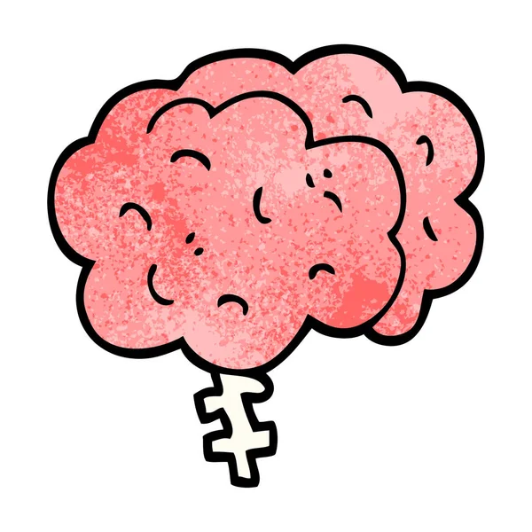 Tegnefilm Doodle Brain Vektor Illustrasjon – stockvektor
