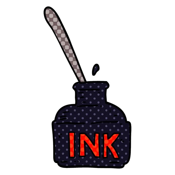 Cartoon Doodle Inktfles — Stockvector