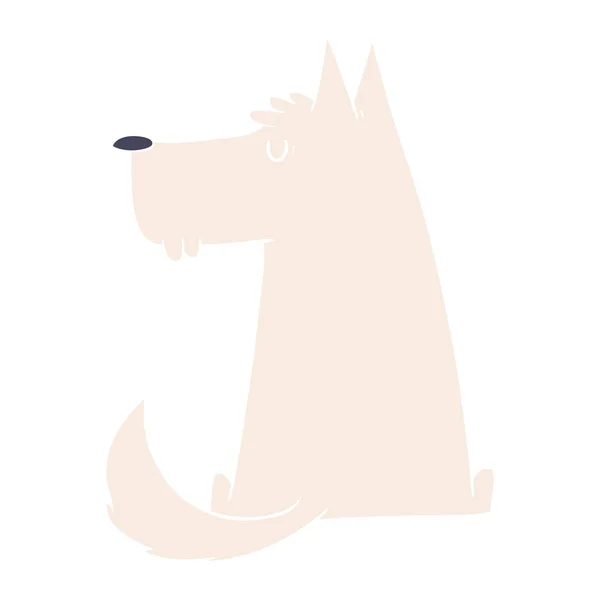 Lindo Color Plano Estilo Perro Dibujos Animados — Archivo Imágenes Vectoriales