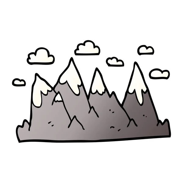 Cartoon Doodle Mountain Range — Stock Vector