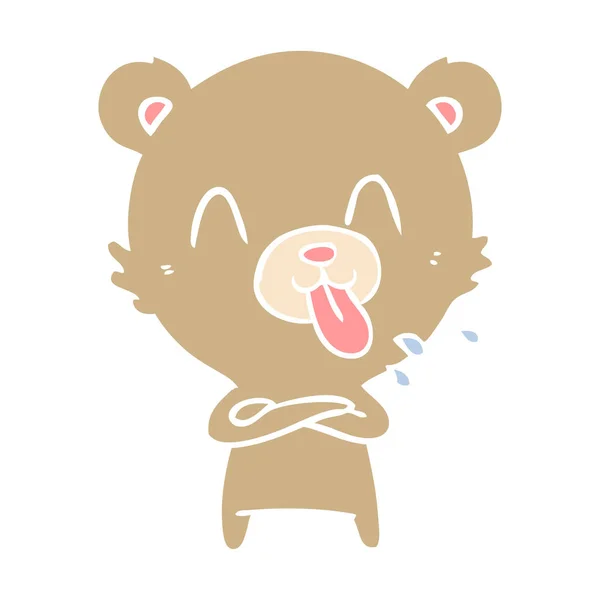 粗鲁的扁平颜色风格动画片熊 — 图库矢量图片