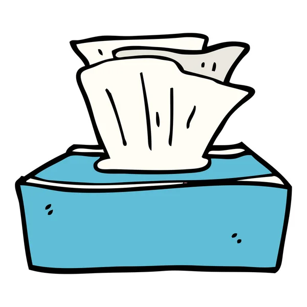 Cartoon Doodle Box Mit Taschentüchern — Stockvektor