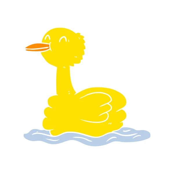 フラット カラー漫画鴨 — ストックベクタ